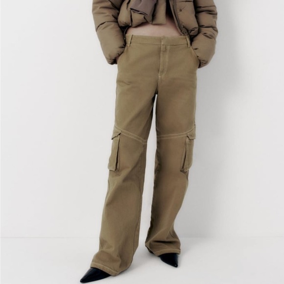 Zara cargo pants in light khaki - Picture 2 of 9